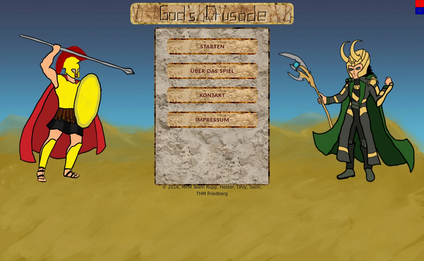 God's Crusade - Main Menu