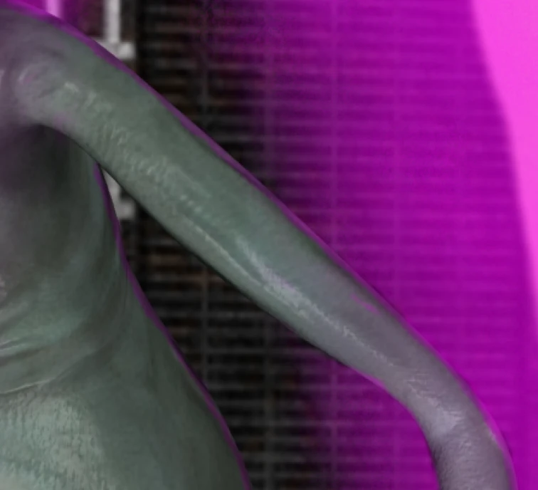 Portal glow on the alien