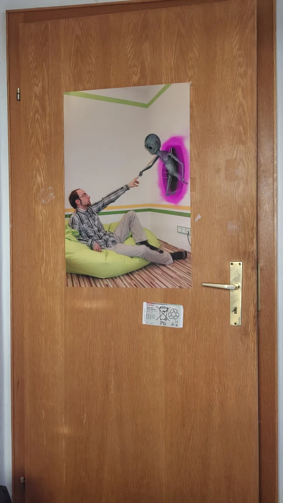 Poster on the door