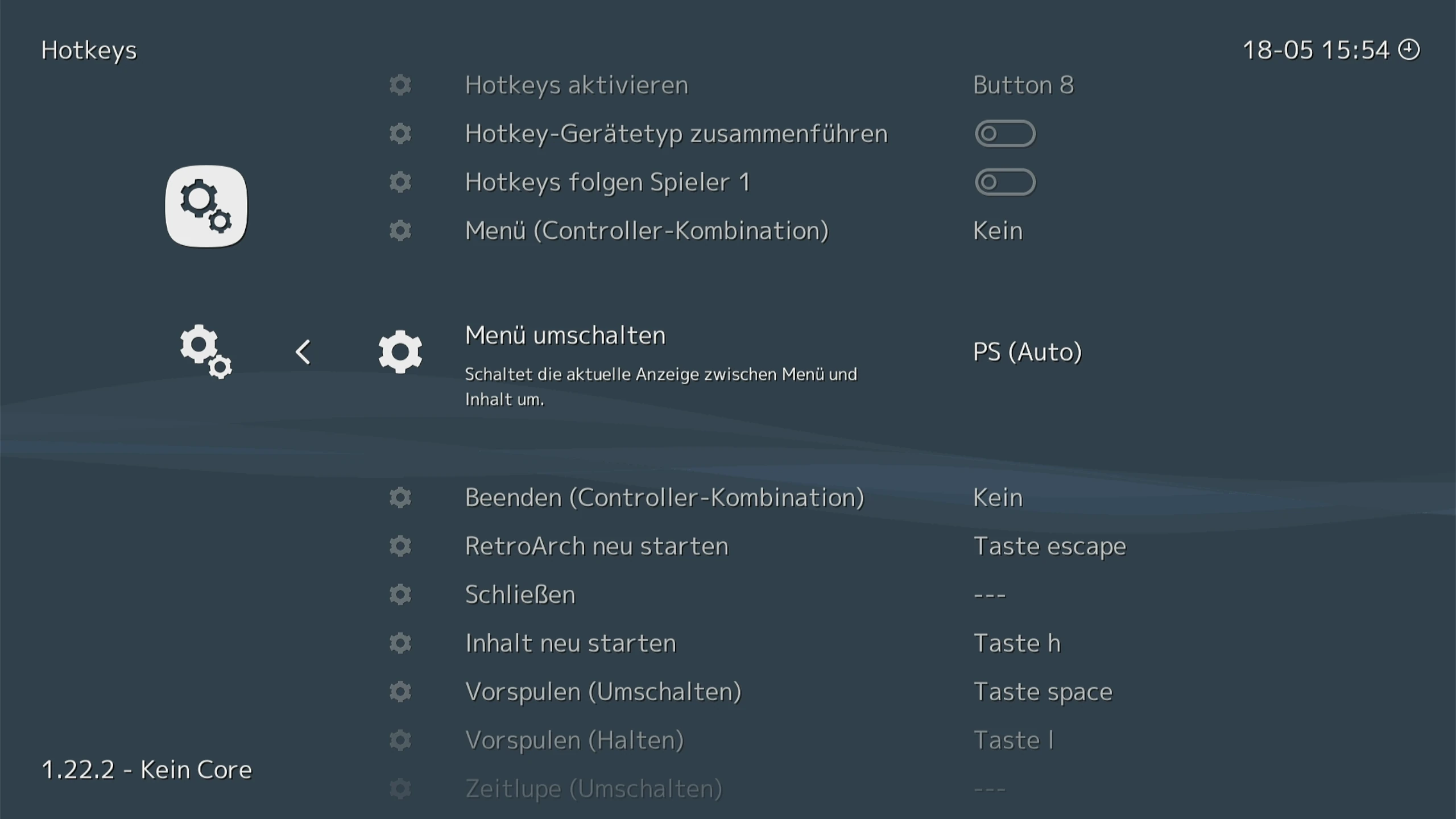 Lakka Menü Umschalten - Default