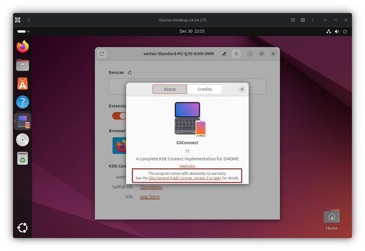 GSConnect unter Ubuntu