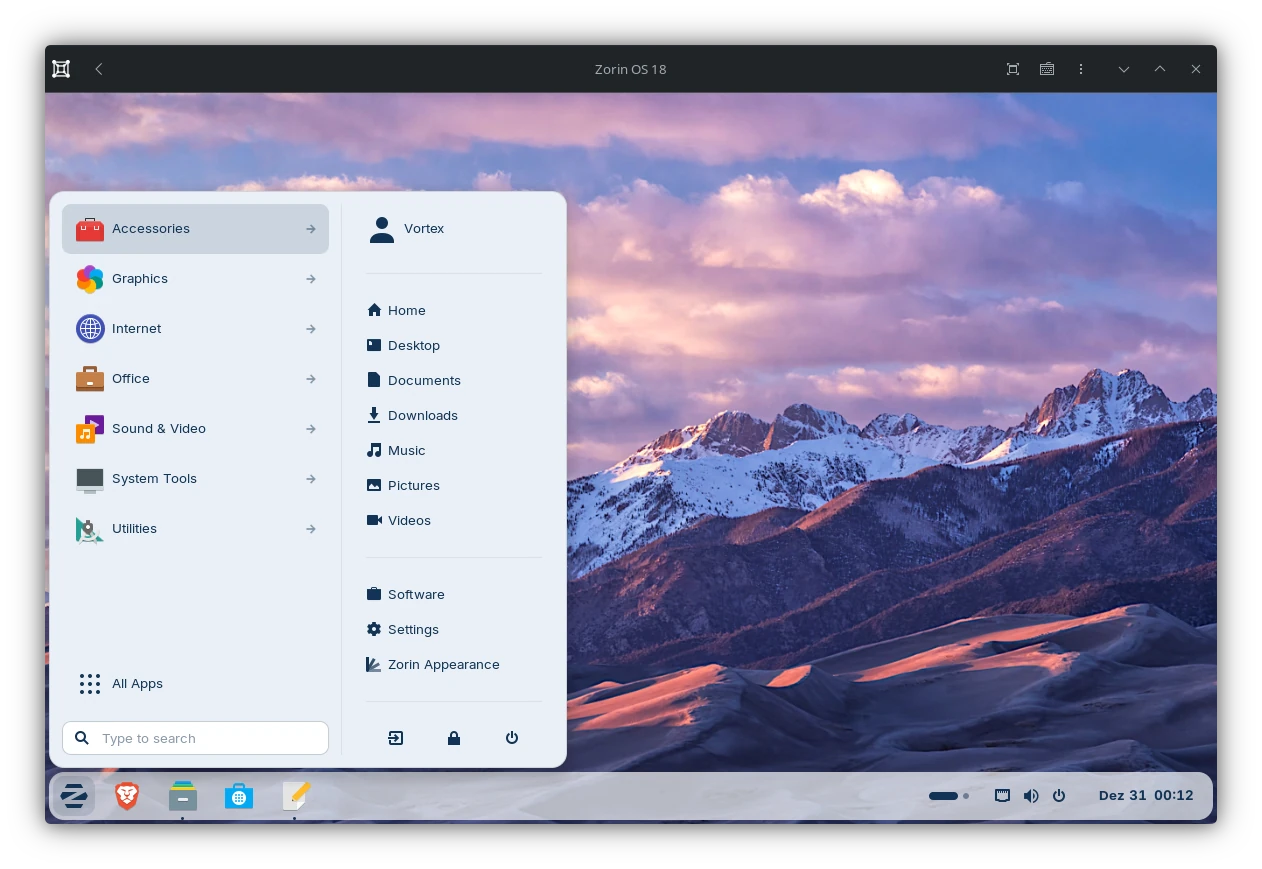 Zorin Menu